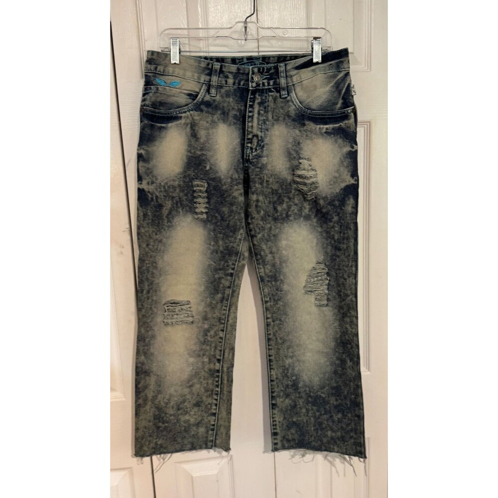 Robin’s Jeans Motard Men's Size 32 Men’s Rhinestone Wing Pocket Cut Offs 32X25